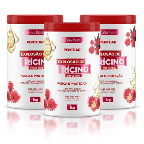 Kit Creme de Pentear Explosão de Rícino 1Kg (3 itens) | bn.Cachos Kit Creme de Pentear Explosão de Rícino 1Kg (3 itens) | bn.Cachos